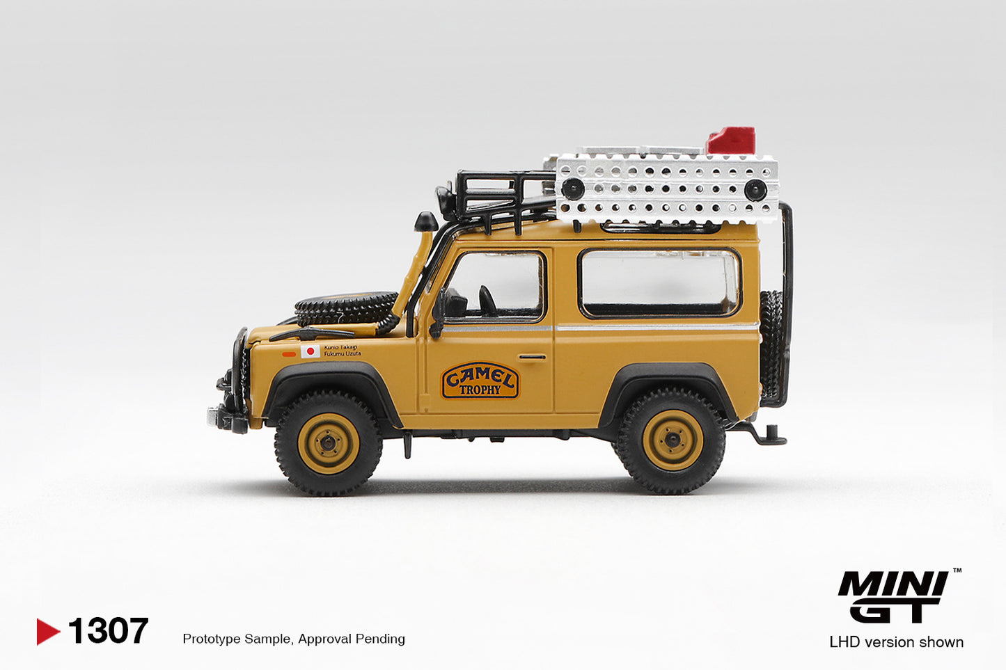 [ETA:  Jan 2027 ] Mini GT 1/64 Land Rover Defender 90 1985 Camel Trophy Borneo Team Japan