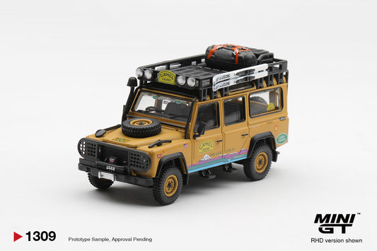 [ETA:  Jan 2027 ] Mini GT 1/64 Land Rover Defender 110 1998 Camel Trophy Tierra del Fuego CT.10 USA