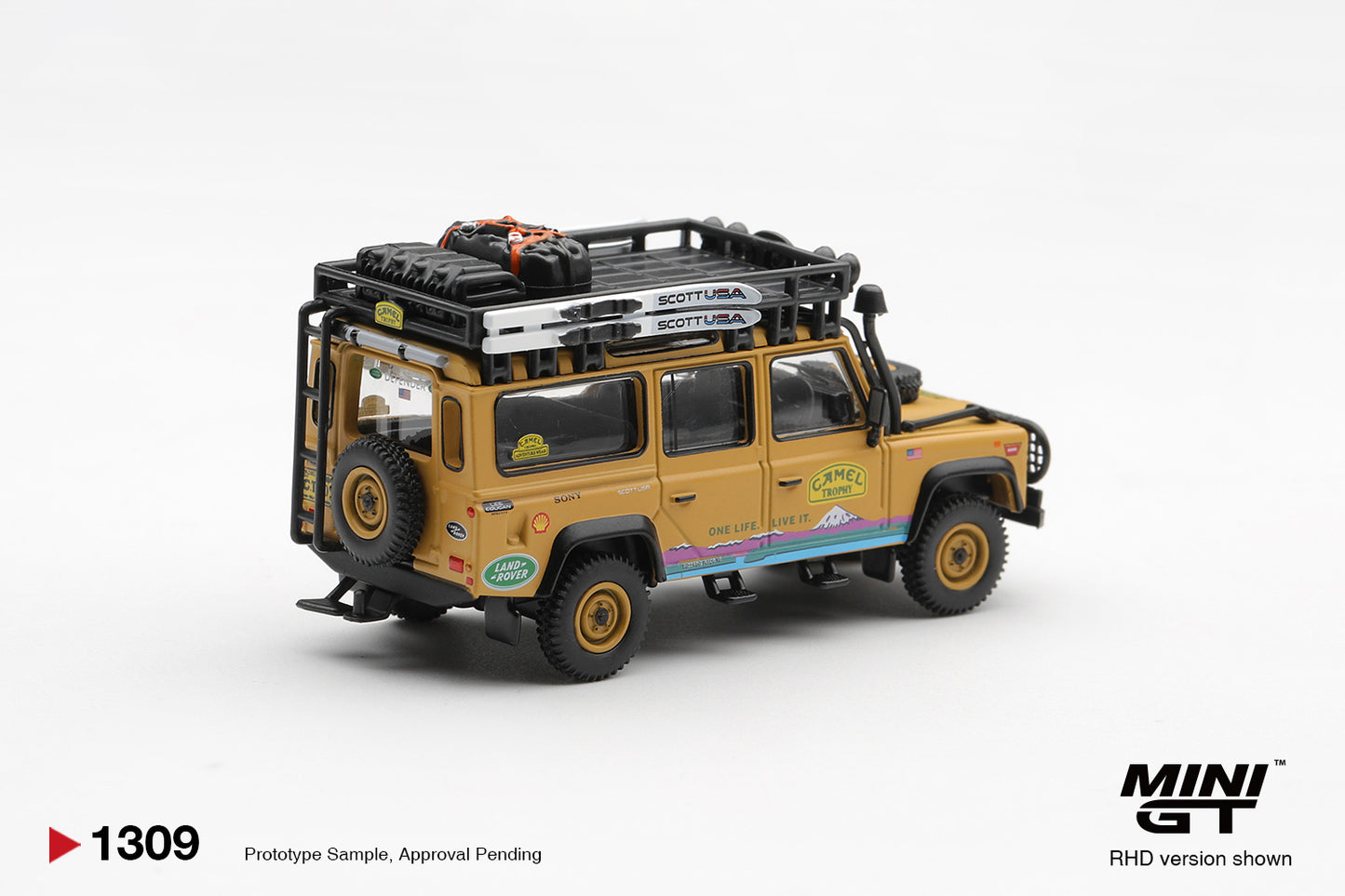 [ETA:  Jan 2027 ] Mini GT 1/64 Land Rover Defender 110 1998 Camel Trophy Tierra del Fuego CT.10 USA
