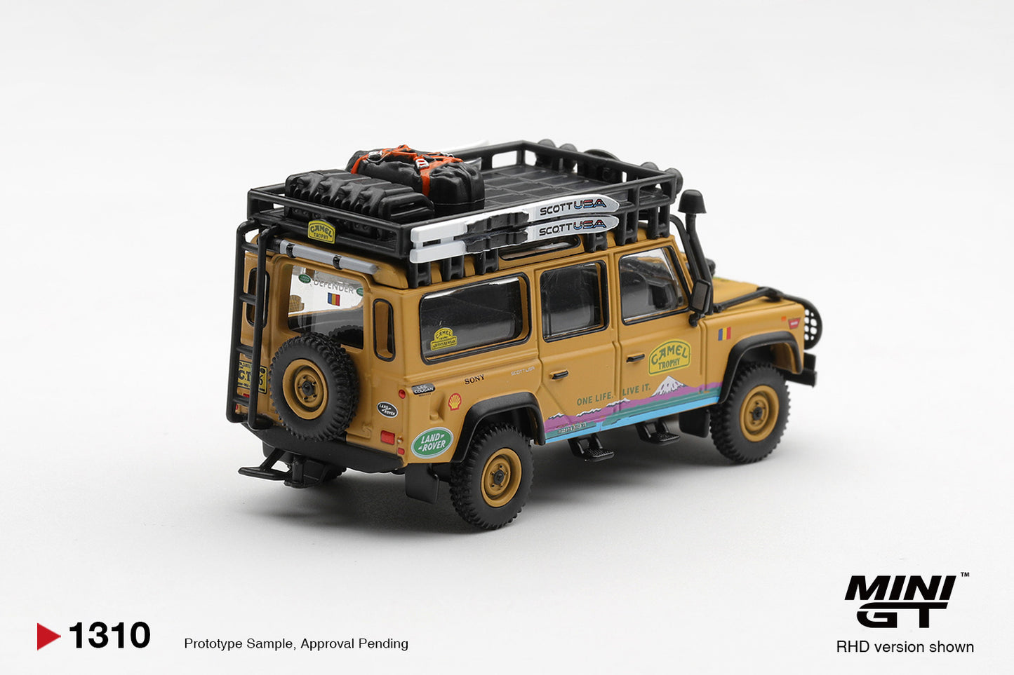 [ETA:  Jan 2027 ] Mini GT 1/64 Land Rover Defender 110 1998 Camel Trophy Tierra del Fuego CT.36 Romania