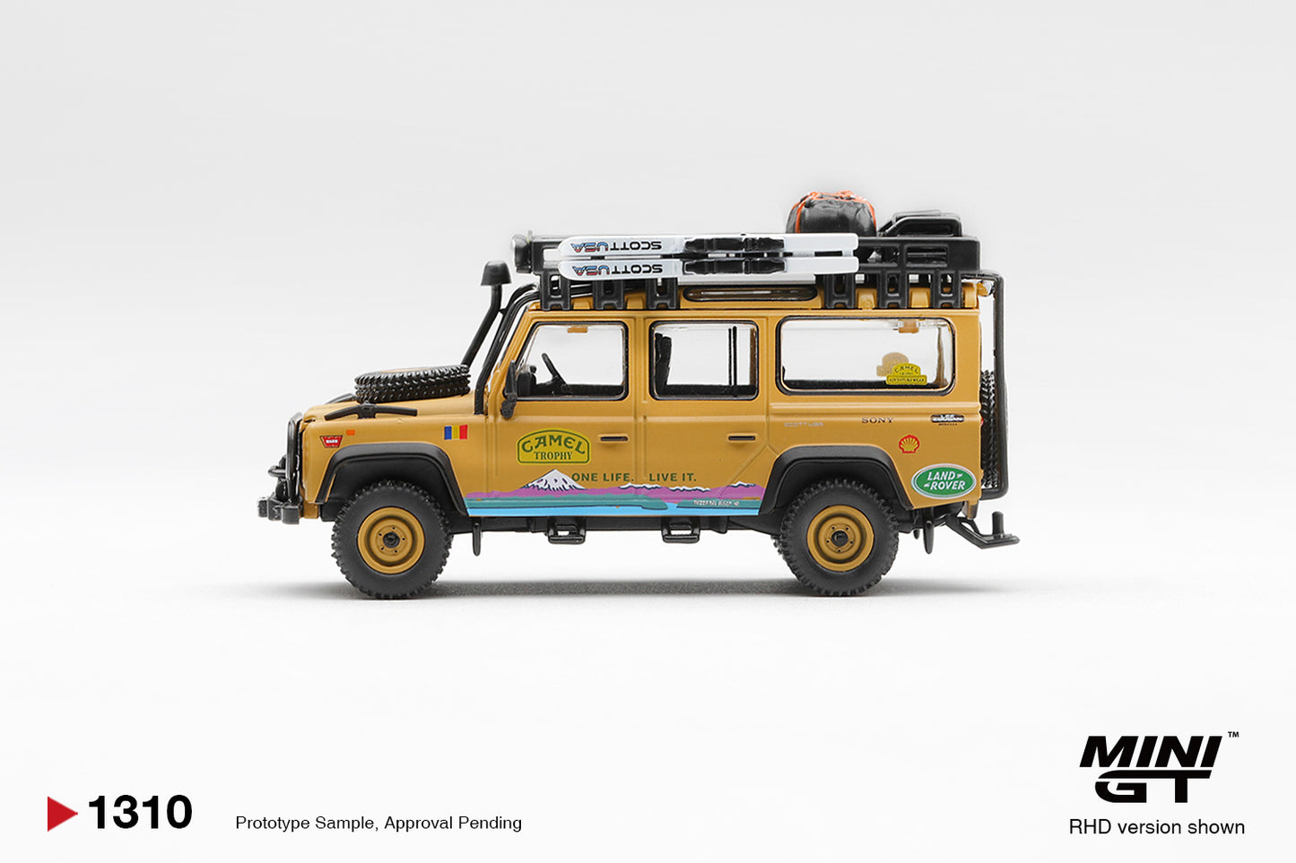 [ETA:  Jan 2027 ] Mini GT 1/64 Land Rover Defender 110 1998 Camel Trophy Tierra del Fuego CT.36 Romania