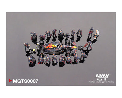 [ETA:  Dec 2023 ] Mini GT 1/64 Oracle Red Bull Racing RB18 #1 Max V. 2022 Abu Dhabi GP Pit Crew Set Limited Edition 5000 Set