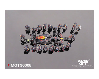 [ETA:  Dec 2023 ] Mini GT 1/64 Oracle Red Bull Racing RB18 #11 Sergio P. 2022 Abu Dhabi GP Pit Crew Set Limited Edition 5000 Set
