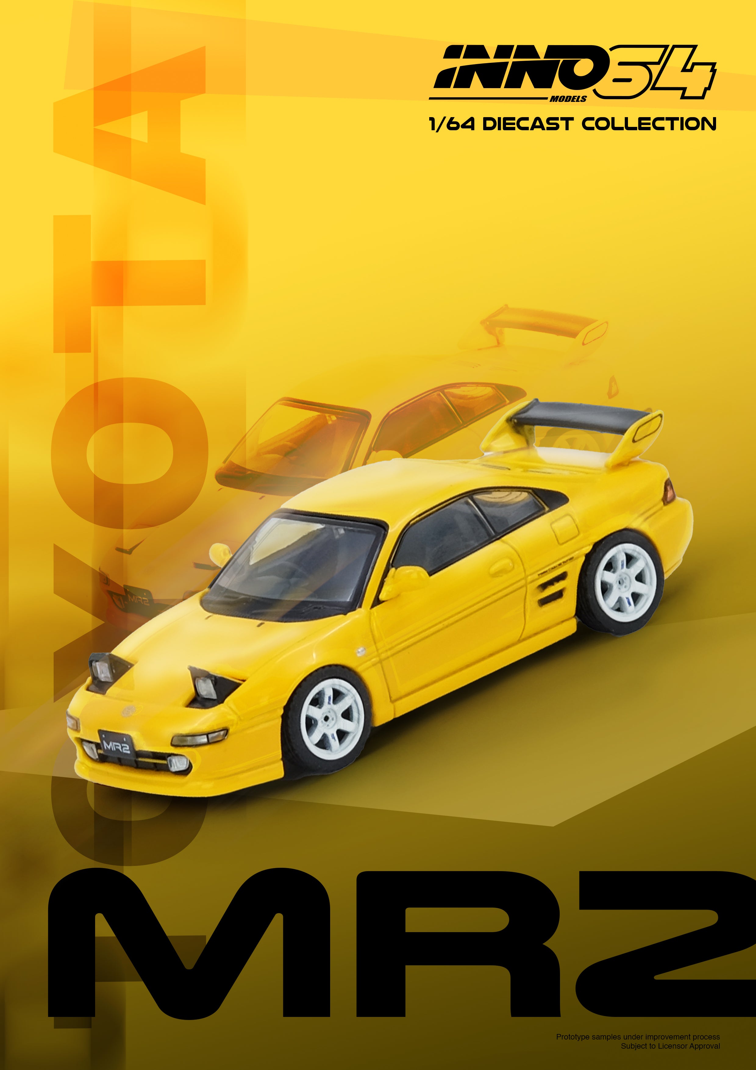ETA: Feb 2031 ] Inno64 1/64 Toyota MR2 (SW20) Yellow – Black Ice