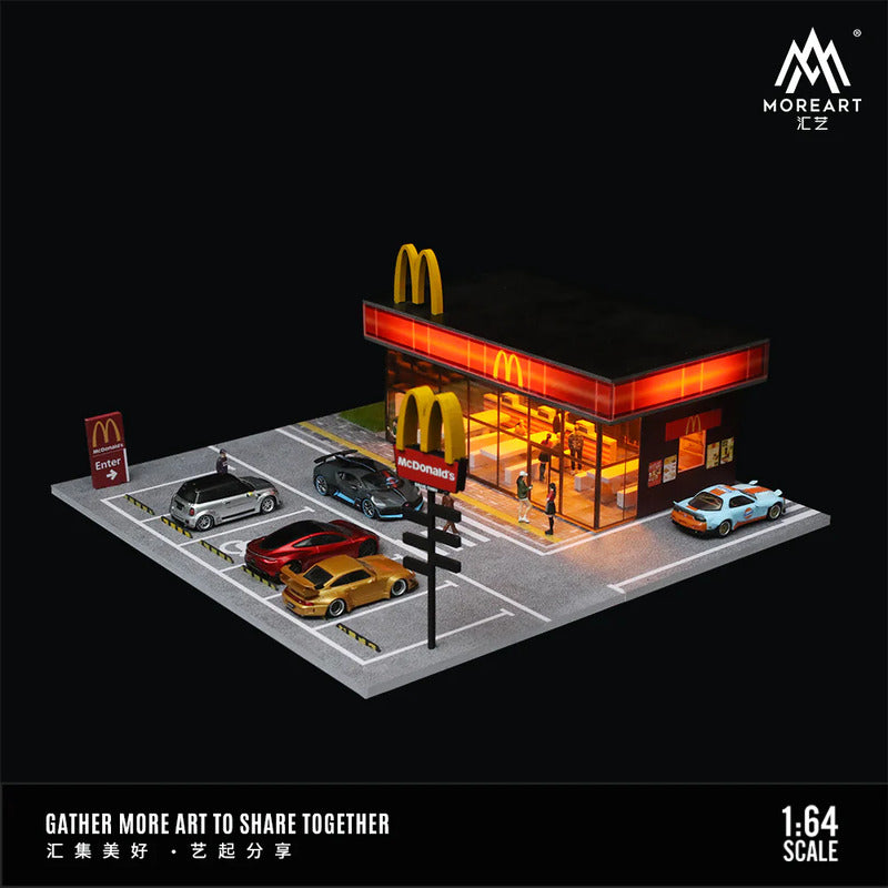 MoreArt 1/64 McDonald's Restaurant Parking Lot Scene