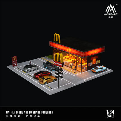 MoreArt 1/64 McDonald's Restaurant Parking Lot Scene