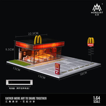 MoreArt 1/64 McDonald's Restaurant Parking Lot Scene