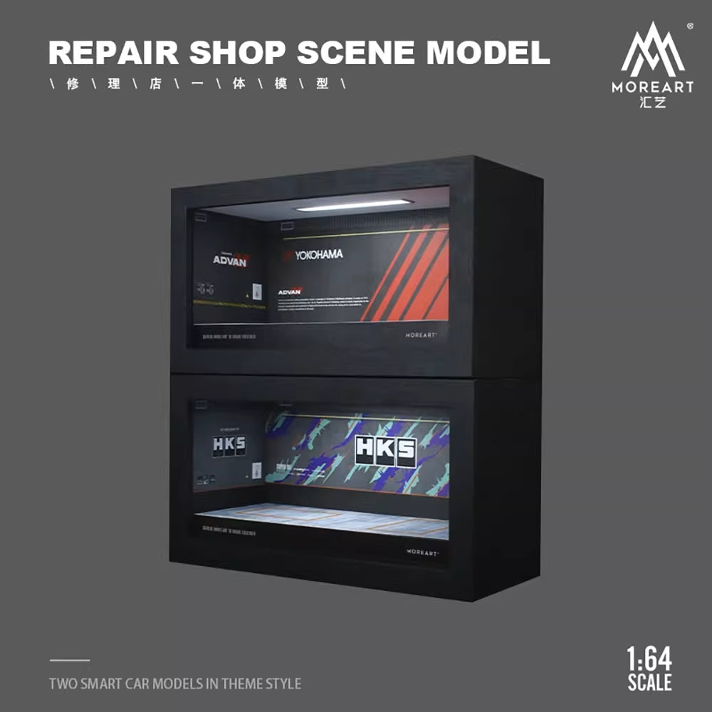 MoreArt 1/64 Repair Shop Diorama Photo Frame (with LED Light & Cover) ADVAN