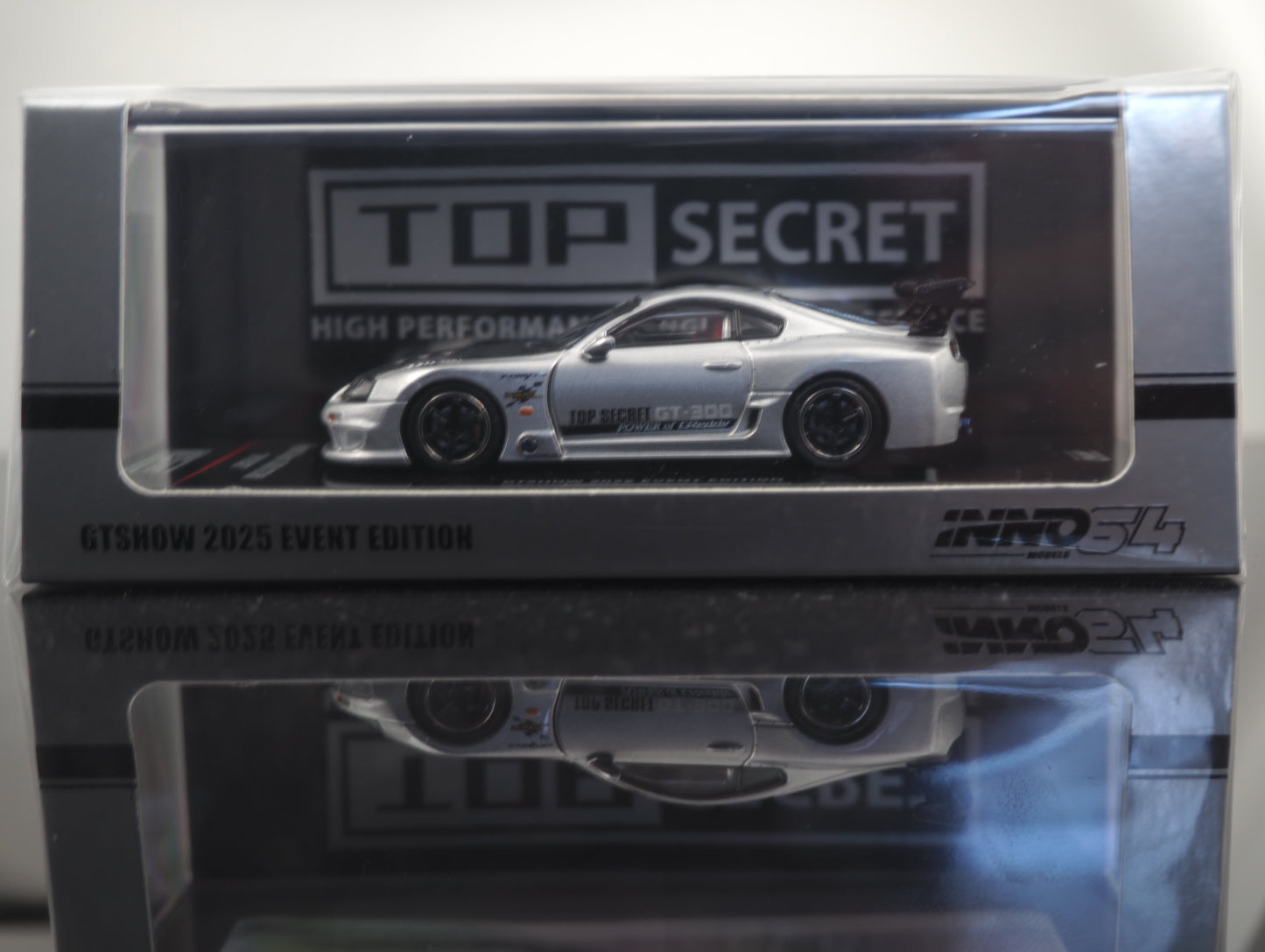 Inno64 1/64 TOYOTA SUPRA (A80) TOP SECRET GT300 Silver GT SHOW 2025 Event Edition