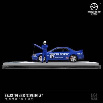 Time Micro 1/64 Skyline GT-R R32 Calsonic 12# (Open-Hood, Visible Engine)