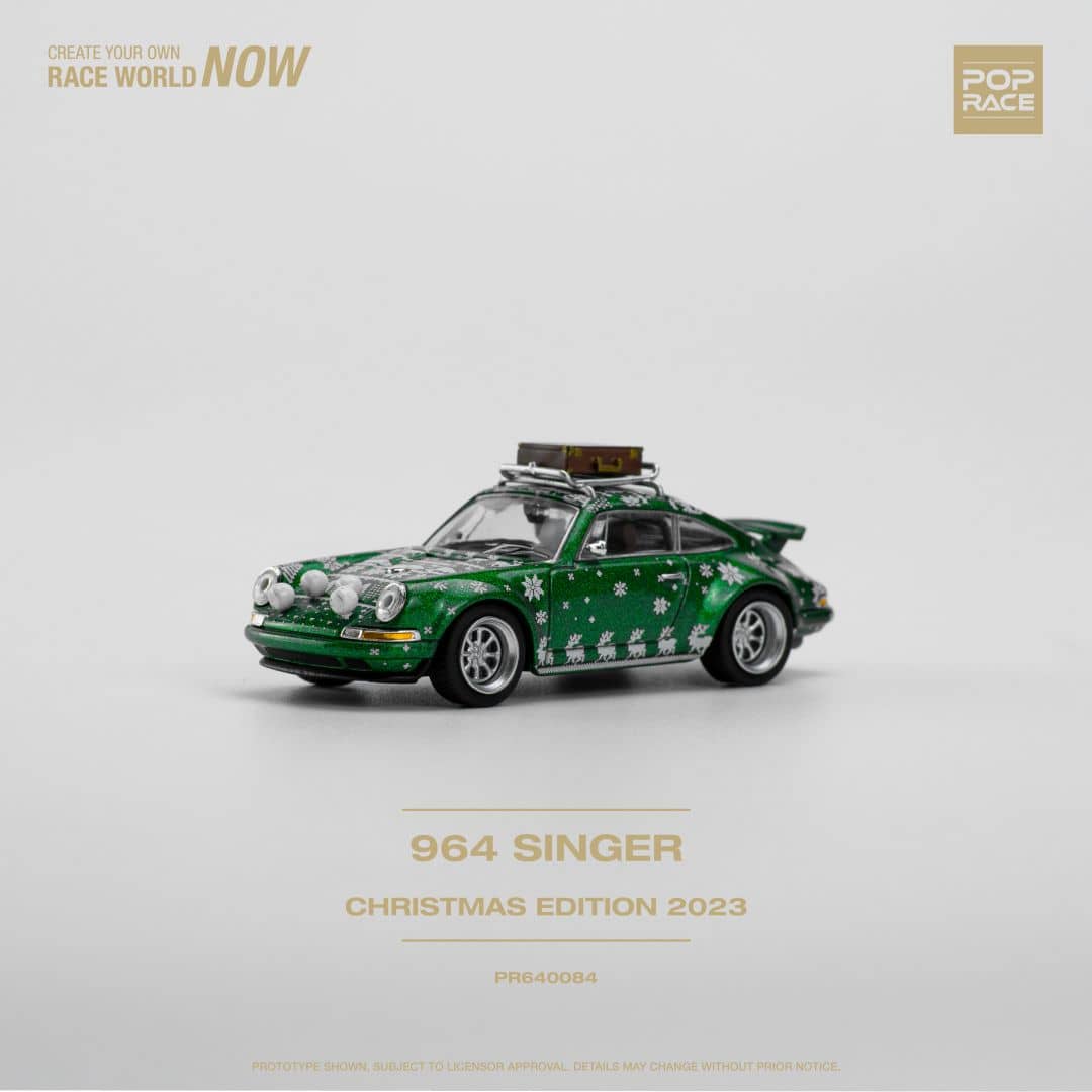 Pop Race 1/64 Singer 911 964 Christmas Coupe Green