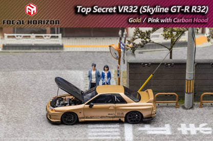 Focal Horizon 1/64 Skyline GT-R VR32 Top Secret Modified (Open-Hood, Visible Engine)