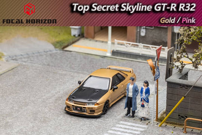 Focal Horizon 1/64 Skyline GT-R VR32 Top Secret Modified (Open-Hood, Visible Engine)