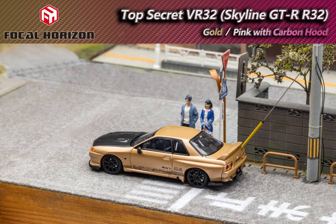 Focal Horizon 1/64 Skyline GT-R VR32 Top Secret Modified (Open-Hood, Visible Engine)