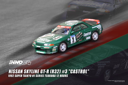 Inno64 1/64 NISSAN SKYLINE GT-R (R32) #3 "CASTROL"Super Taikyu N1 Series Tsukuba 12 Hours 1992