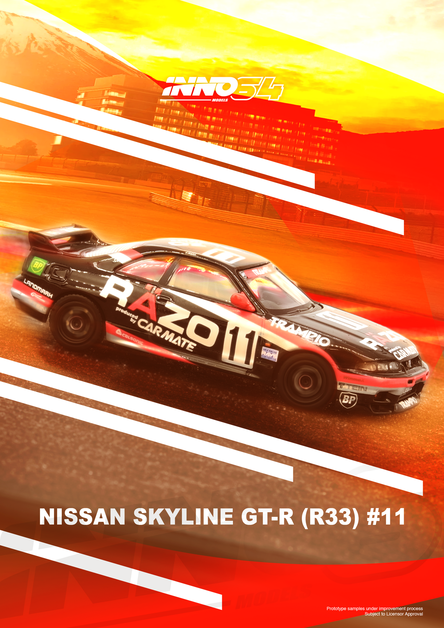 [ETA:  Jun 2025 ] Inno64 1/64 NISSAN SKYLINE GT-R R33 #11 "RAZO TRAMPIO"
N1 Super Endurance Series - SENDAN HIGHLAND 1995 Winner