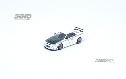 Inno64 1/64 NISSAN SKYLINE GT-R (R34) NISMO R-TUNE "MINES" With Green Carbon Hood