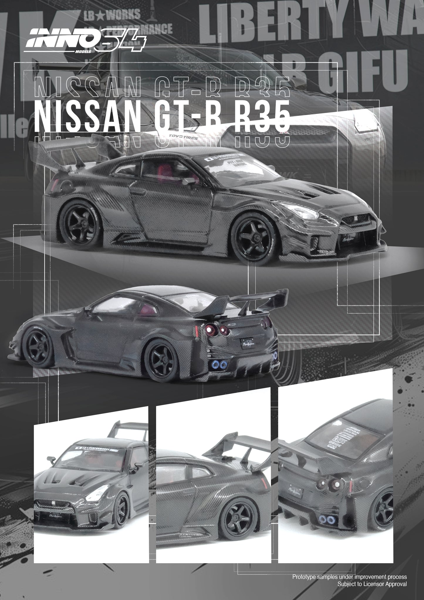 [ETA:  Sep 2024 ] Inno64 1/64 NISSAN GT-R (R35) LBWK SUPER SILHOUETTE 35GT-RR Full Carbon