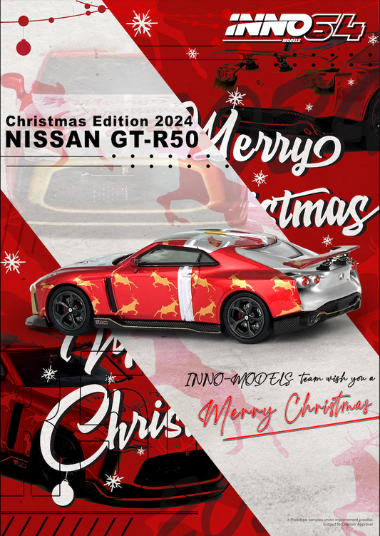 Inno64 1/64 NISSAN GT-R50 "X'MAS 2024" Special Edtion ***with Chance of Chase***