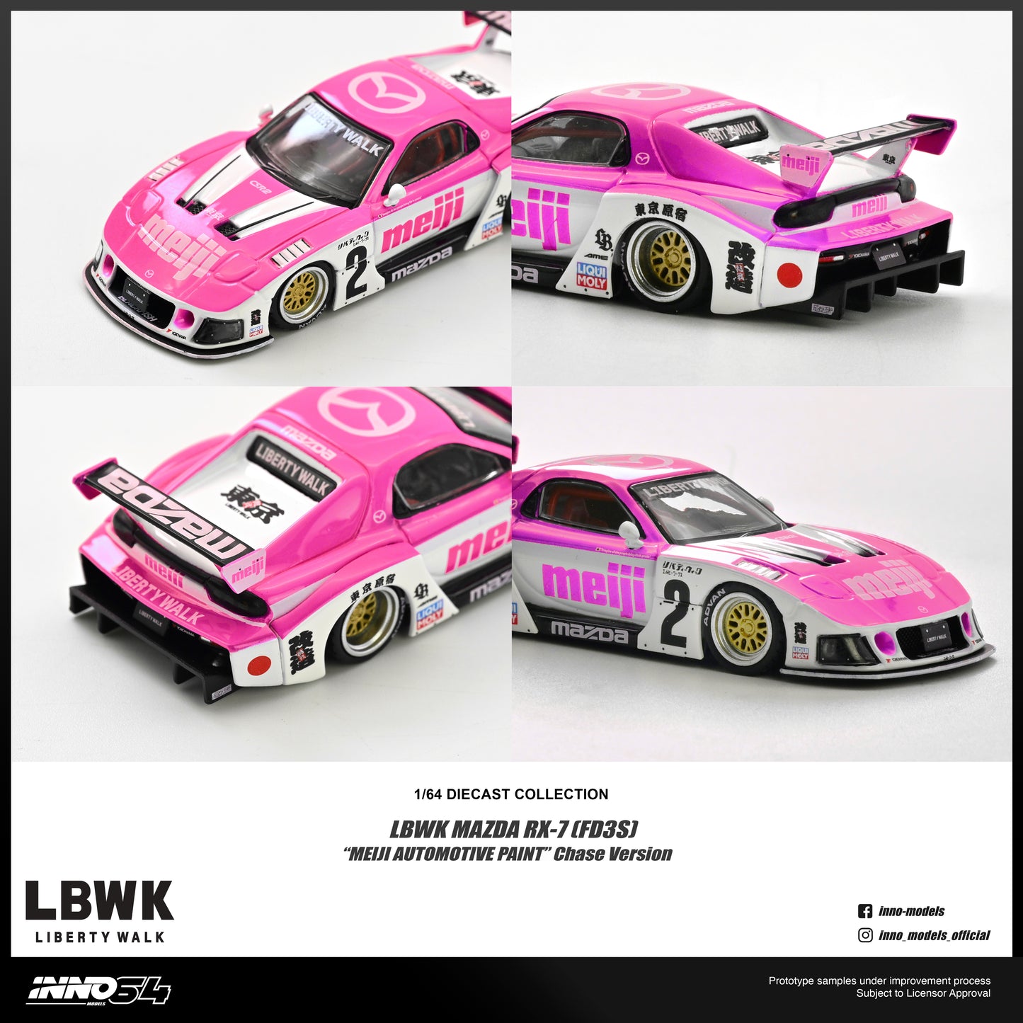 [ETA:  Nov 2026 ] Inno64 1/64 MAZDA RX7 (FD3S) LB-SUPER SILHOUETTE "MEIJI" **With Chance of Chase****