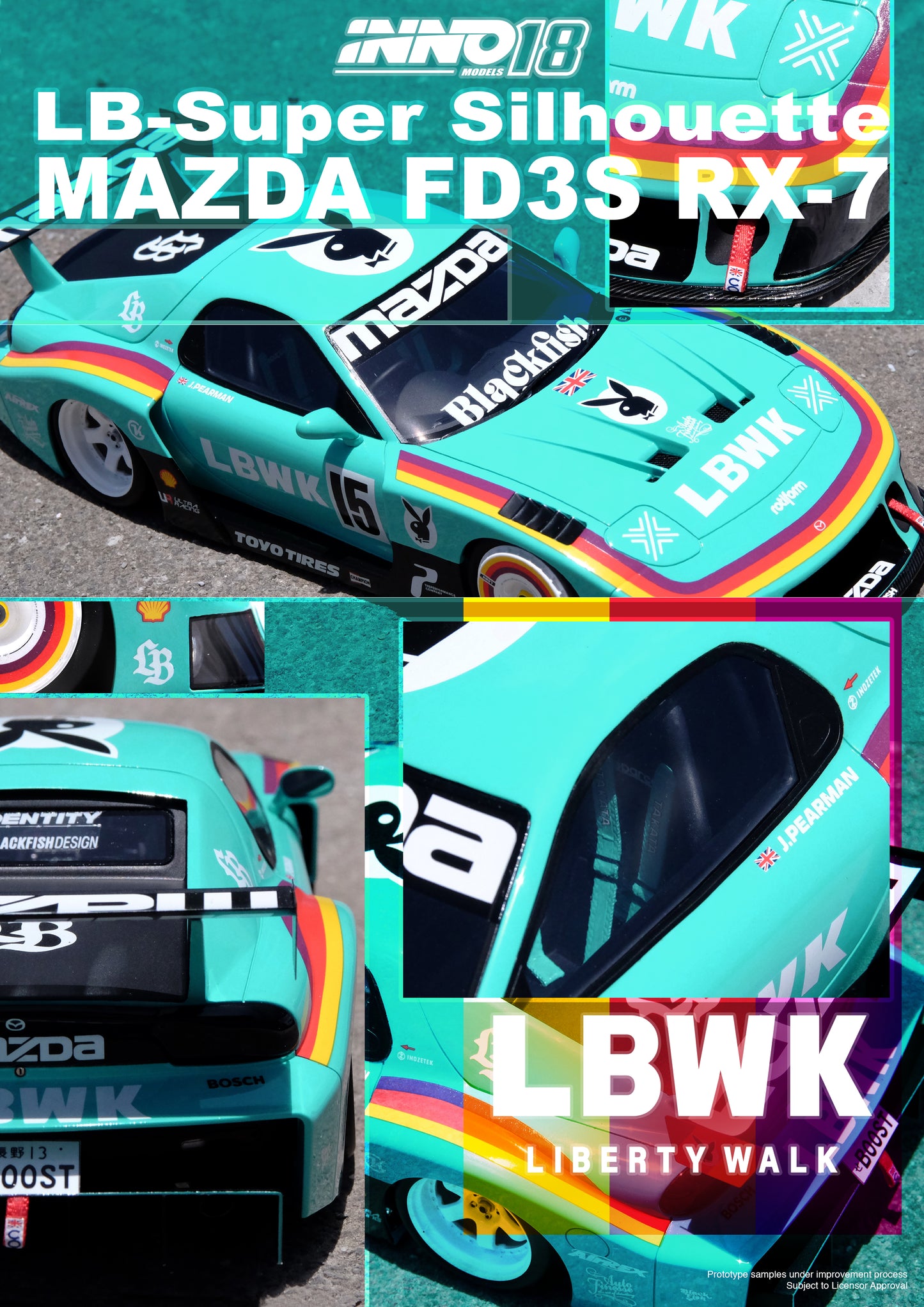 [ETA:  Dec 2024 ] Inno18 1/18 MAZDA RX7 (FD3S) LB-SUPER SILHOUETTE Green