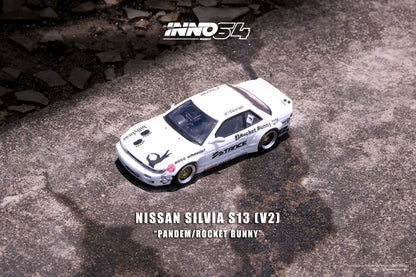 Inno64 1/64 NISSAN SILVIA S13 (V2) PANDEM / ROCKET BUNNY White