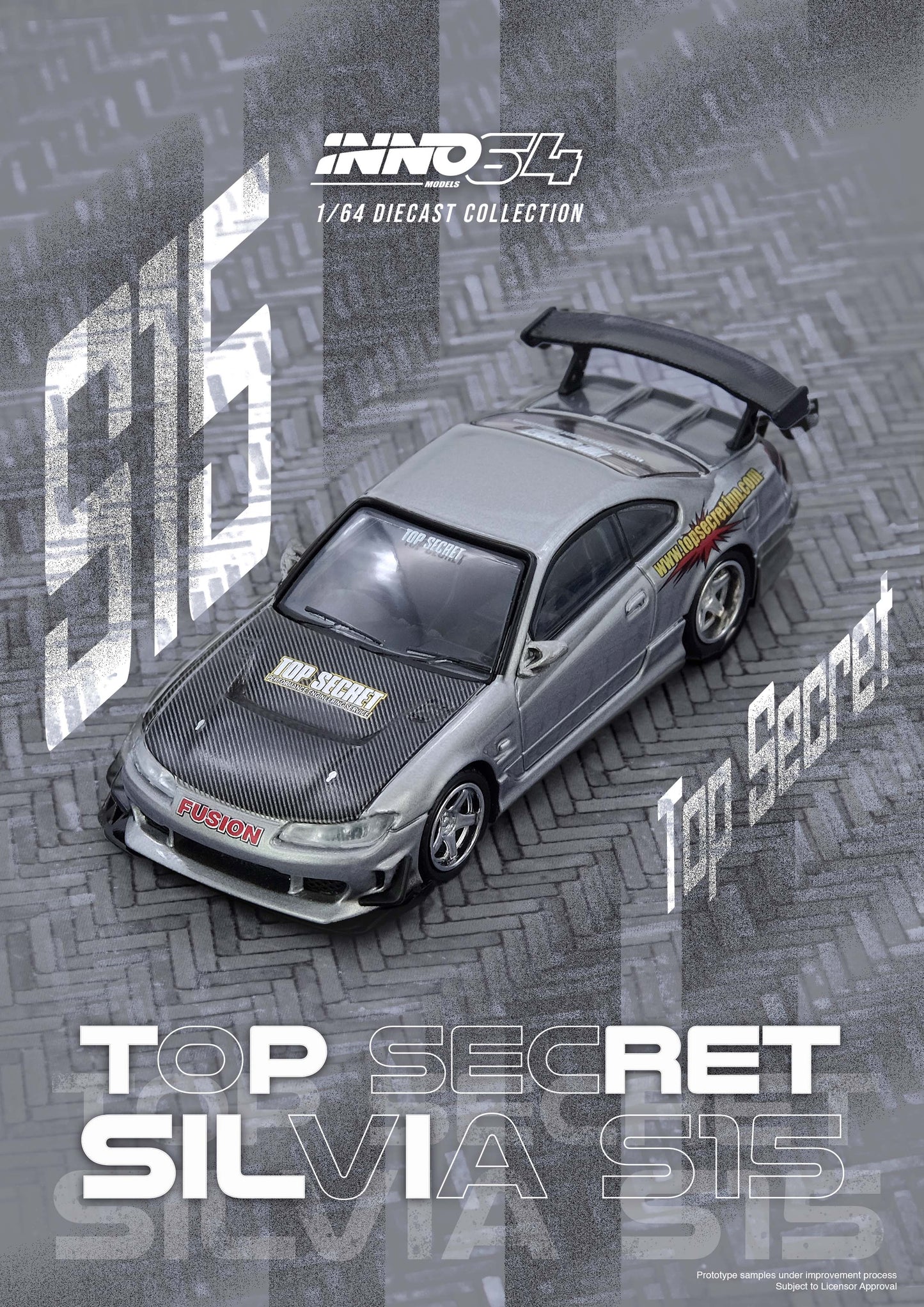 [ETA:  Dec 2025 ] Inno64 1/64 TOP SECRET SILVIA (S15) Silver