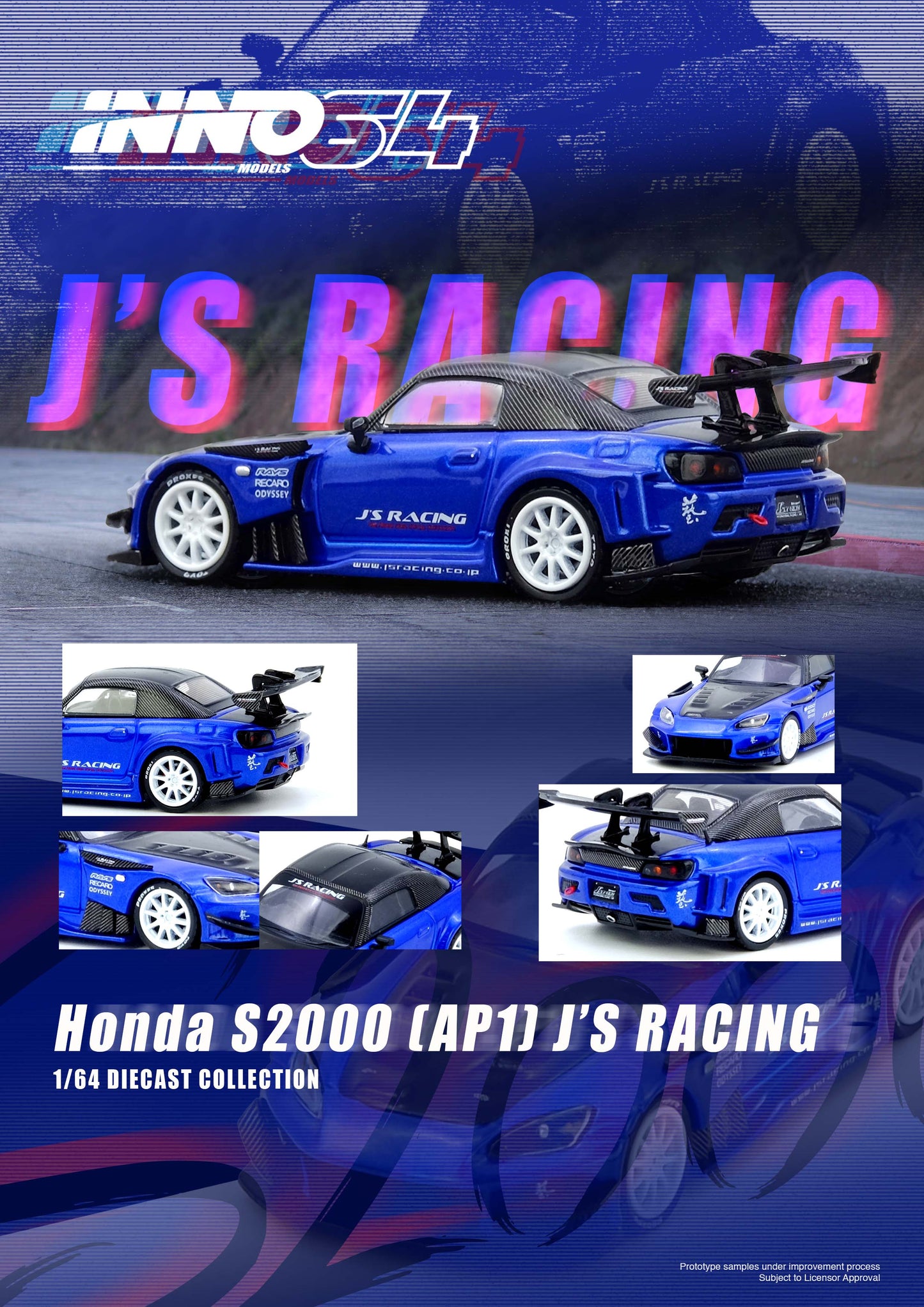 [ETA:  Nov 2026 ] Inno64 1/64 HONDA S2000 J'S RACING Blue