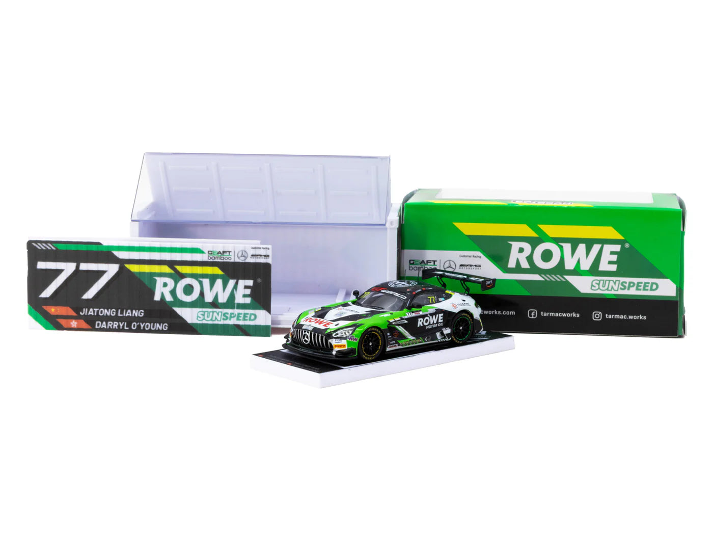 Tarmac Works 1/64 Mercedes-AMG GT3 GT World Challenge Asia 2025 - Beijing Season Finale Craft-Bamboo Racing #77 with Container - Craft-Bamboo Racing Special Edition