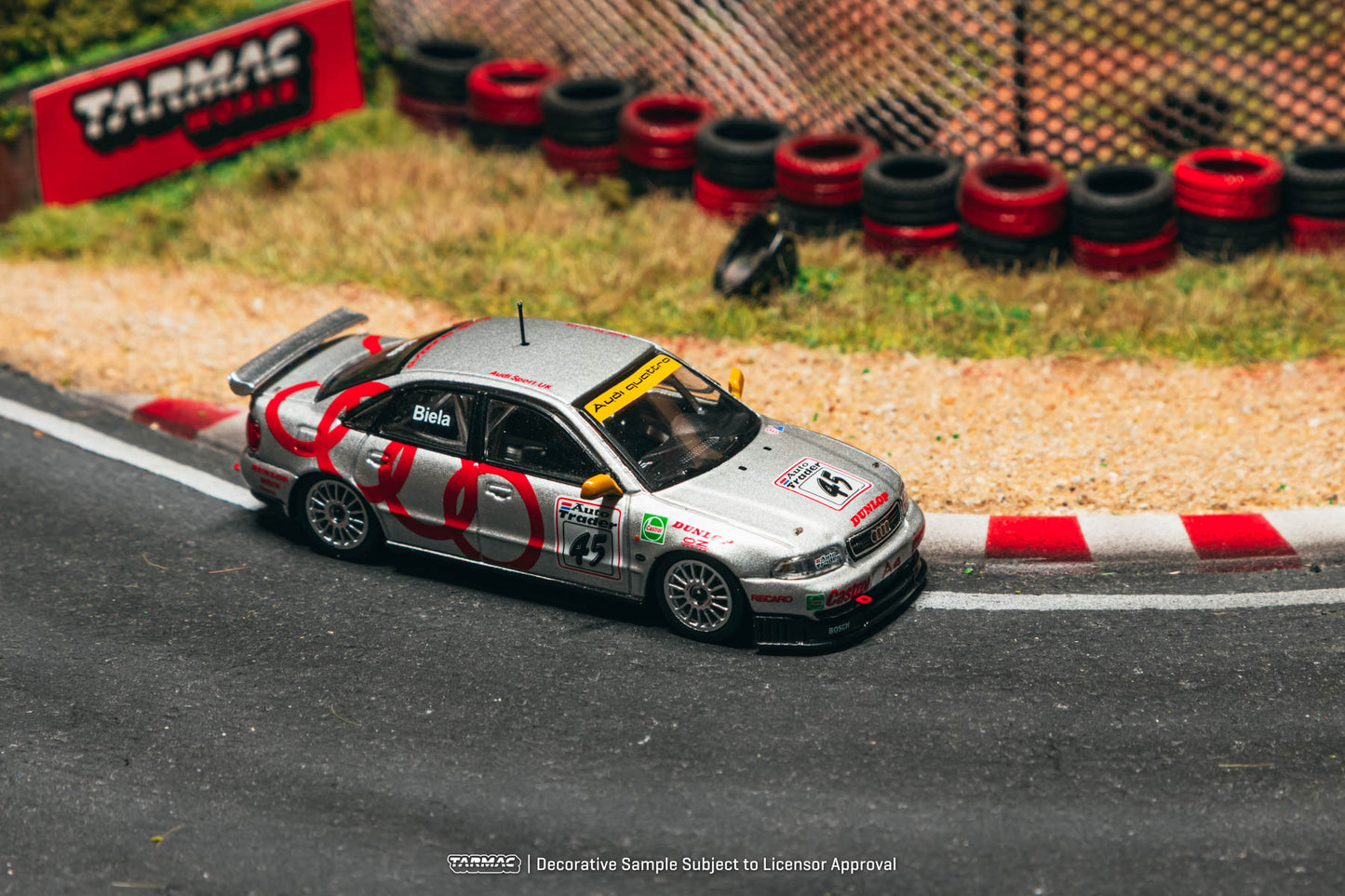 [ETA:  Mar 2027 ] Tarmac Works 1/64 Audi A4 quattro BTCC 1996 Champion - Frank Biela *** Model Car + Trading Cards Combo Set***
