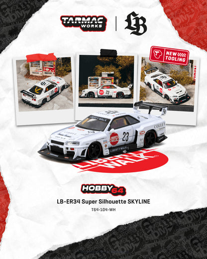 [ETA:  Mar 2027 ] Tarmac Works 1/64 LB-ER34 Super Silhouette SKYLINE White