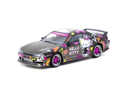 Tarmac Works 1/64 Vertex Nissan Silvia S14 Hello Kitty Special Limited Edition – Black Chrome – Mijo Exclusive