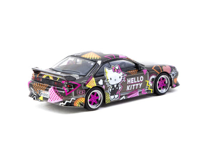 Tarmac Works 1/64 Vertex Nissan Silvia S14 Hello Kitty Special Limited Edition – Black Chrome – Mijo Exclusive