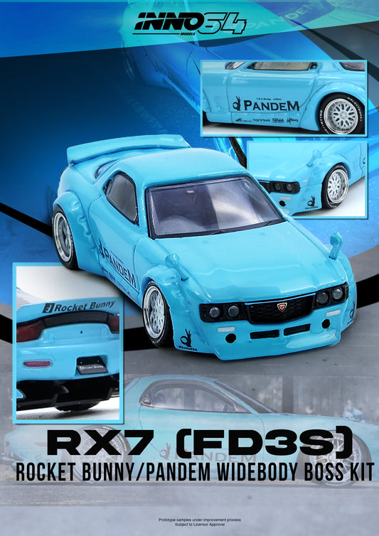 [ETA:  Feb 2028 ] Inno64 1/64 PANDEM ROCKET BUNNY RX7 (FD3S) Tiffany Blue