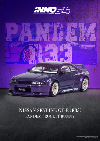 [ETA:  Mar 2025 ] Inno64 1/64 NISSAN SKYLINE GT-R (R33) "PANDEM ROCKET BUNNY" Purple