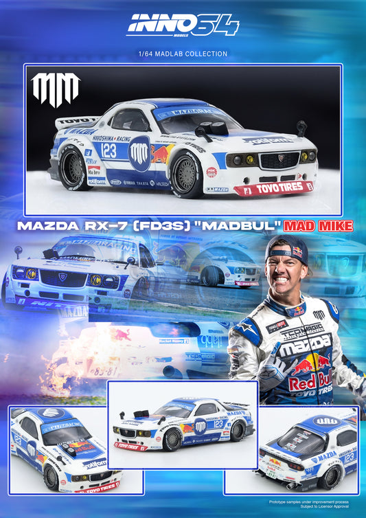 [ETA:  Nov 2025 ] Inno64 1/64 MAD MIKE MAZDA RX7 (FD3S) "PANDEM ROCKET BUNNY" MADBULMADLAB COLLECTION 001