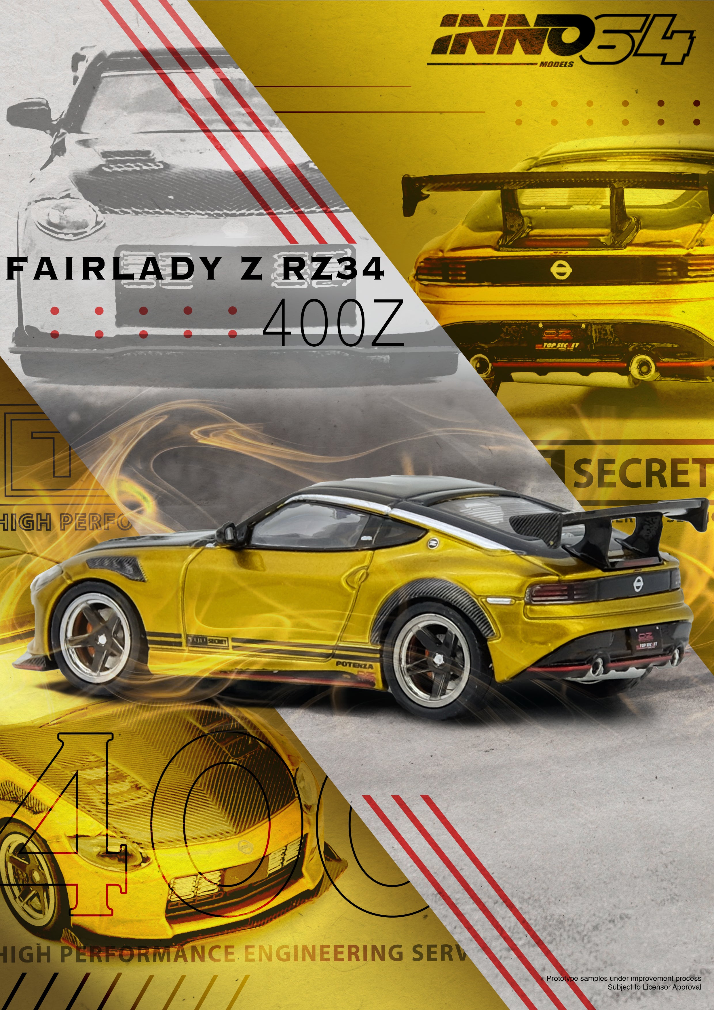 ETA: Feb 2027 ] Inno64 1/64 TOP SECRET FAIRLADY Z (RZ34) Gold