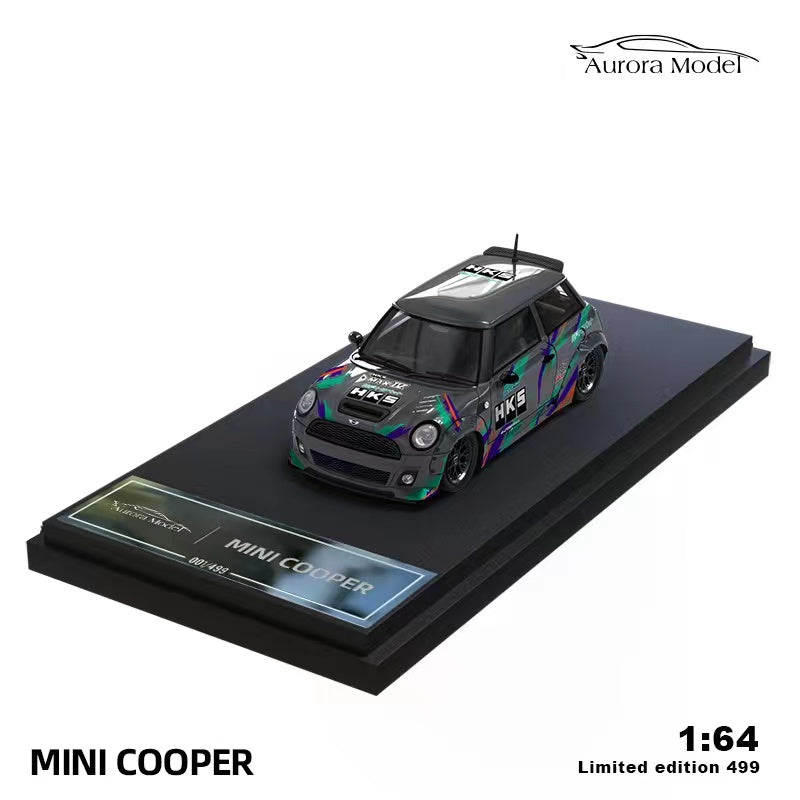 Aurora Model 1/64 LBWK MINI Hatch(R56) HKS – Black Ice Diecast