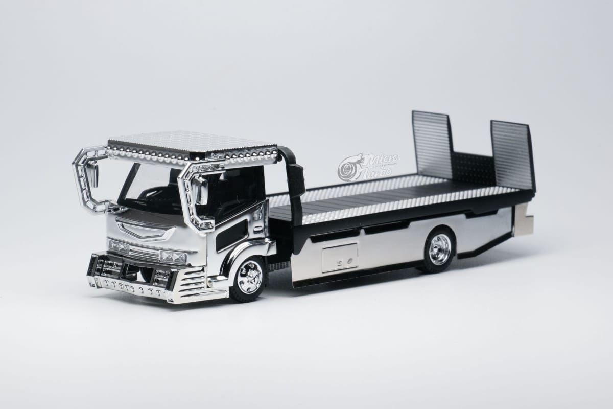 Microturbo 1:64 Chrome Silver Dekotora - Tow Truck – Black Ice Diecast