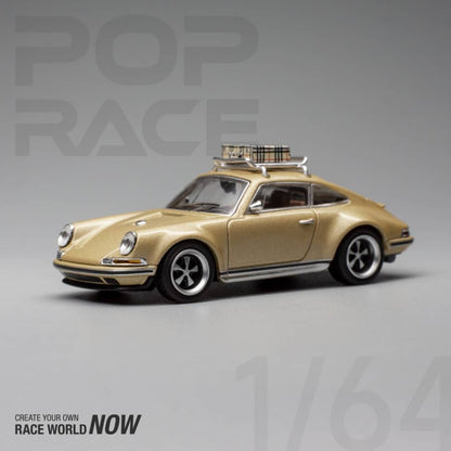 Pop Race 1/64 Singer 911 (964) Coupe with Luggage Rack Gold