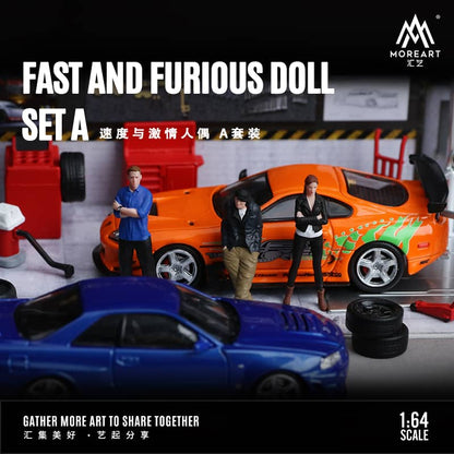 [ETA:  Dec 2023 ] MoreArt 1/64 The Fast & Furious Movie Version Set (MO642051) Set of 3 Figures - Gal Gadot + Paul Walker + Han
