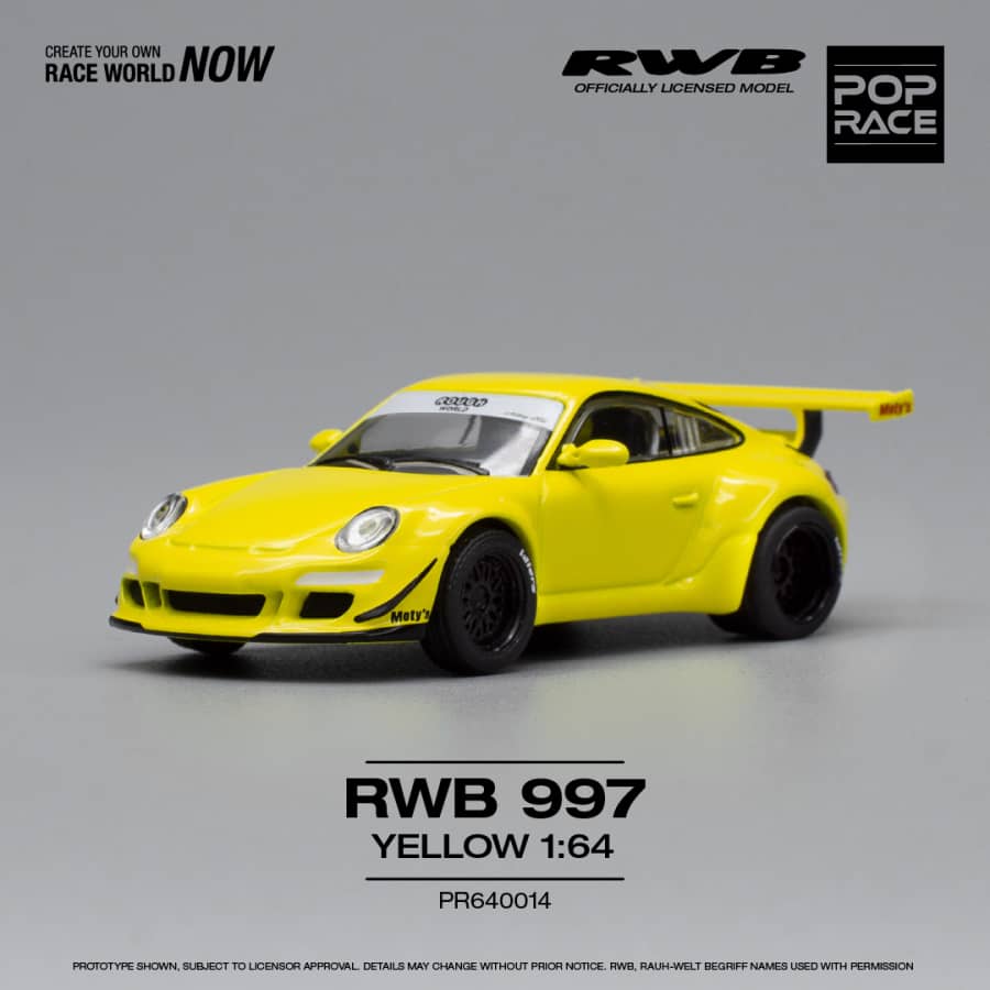 Pop Race 1/64 RWB 997 YELLOW