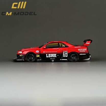 CM Model 1/64 Nissan LBWK Skyline GT-R R34 Super Silhouette ER34
- Red 5#