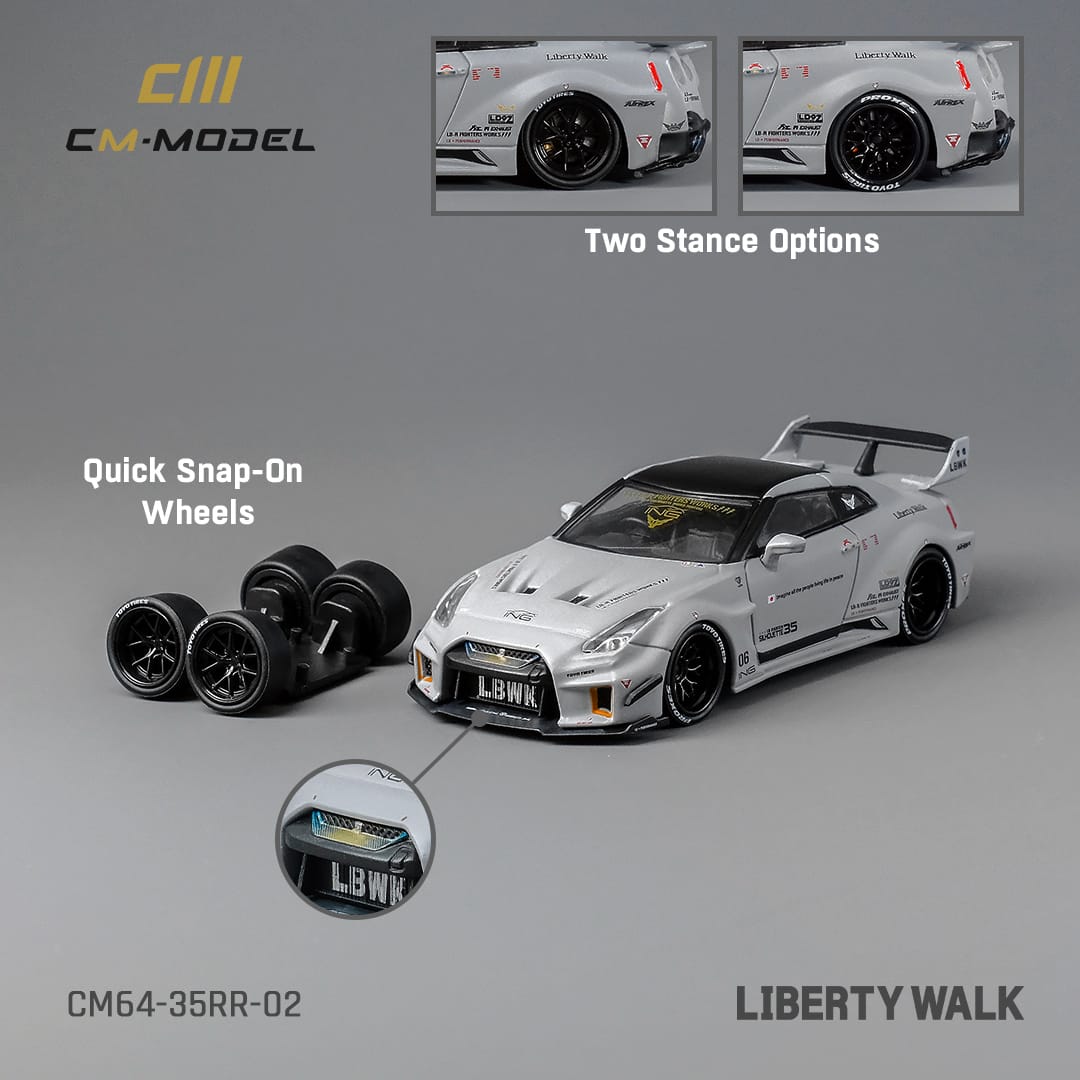 Cm Model R35 CM Model 1/64 GT-R R35 Matt Grey – Black Ice Diecast