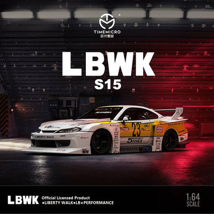 Time Micro 1/64 Liberty Walk Silvia S15 - Flash 23# Livery (Open-Hood, Visible Engine)