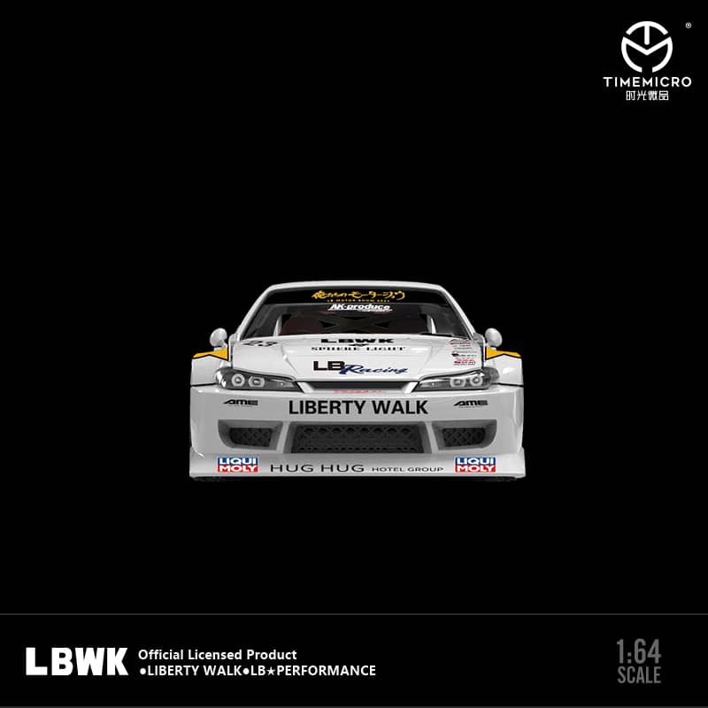 Time Micro 1/64 Liberty Walk Silvia S15 - Flash 23# Livery (Open-Hood, Visible Engine)