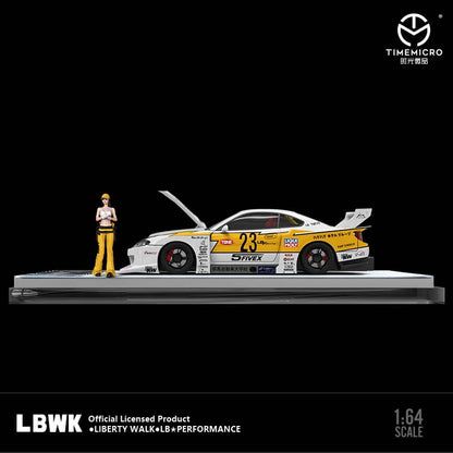 Time Micro 1/64 Liberty Walk Silvia S15 - Flash 23# Livery (Open-Hood, Visible Engine)