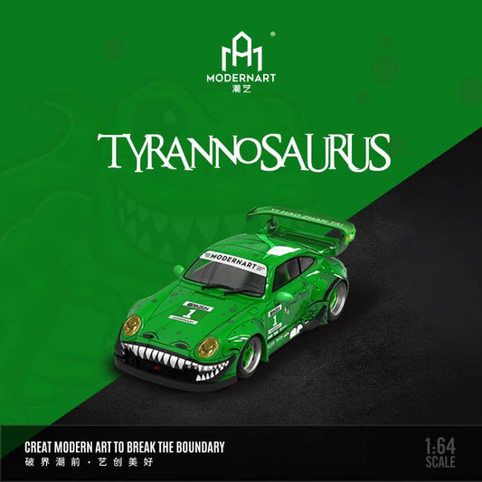 Time Micro 1/64 Rauh-Welt 993 GT Wing Tyrannosaurus Green