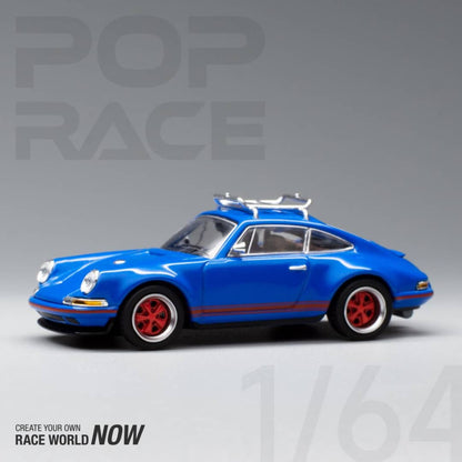 Pop Race 1/64 Singer 964 Coupe With WakeBoard Blue