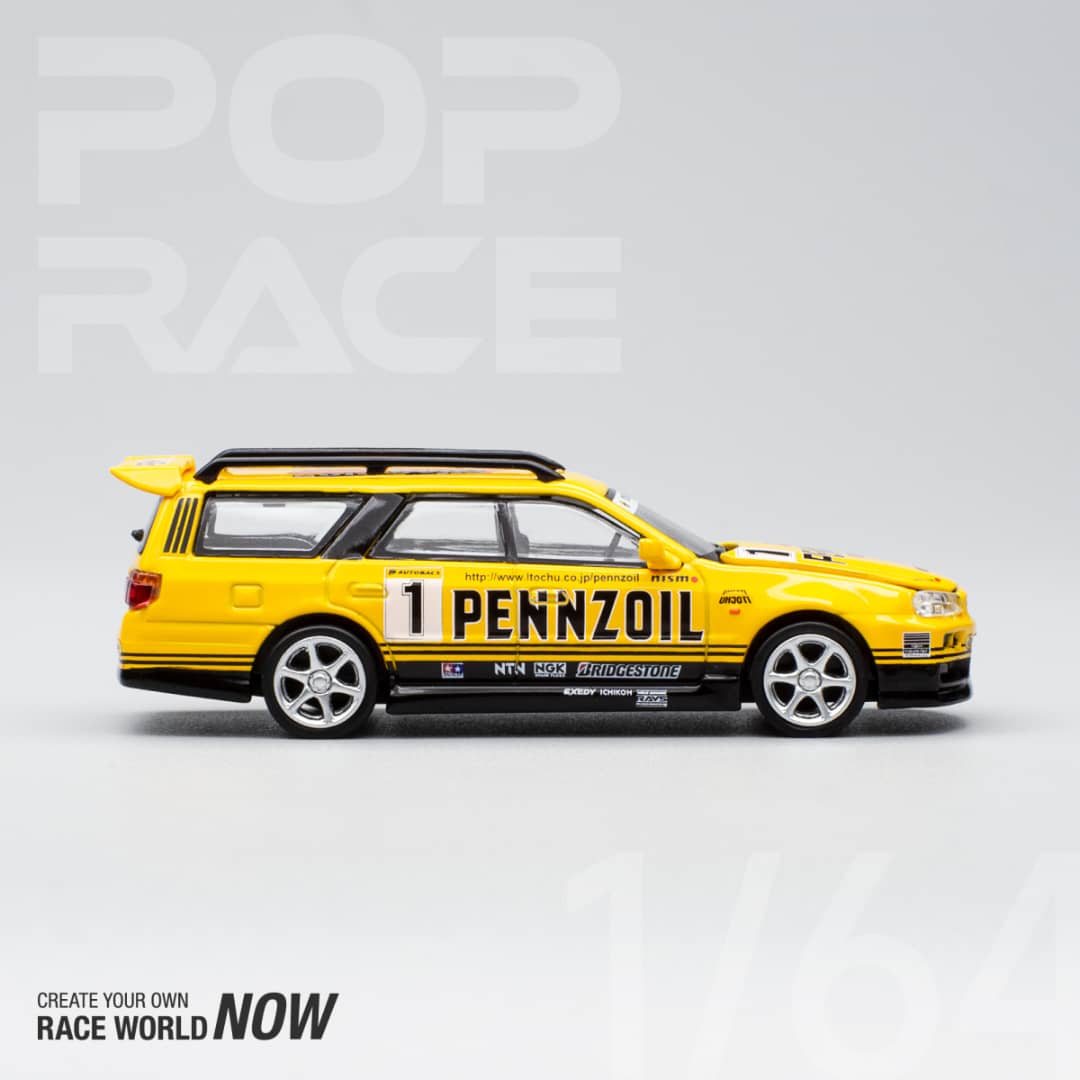 Pop Race 1/64 Stagea 260RS Open-Hood - Pennzoil